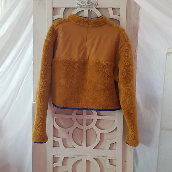 Nike Fleece Jacket in Mustard and Blue M - Picture 2 of 6